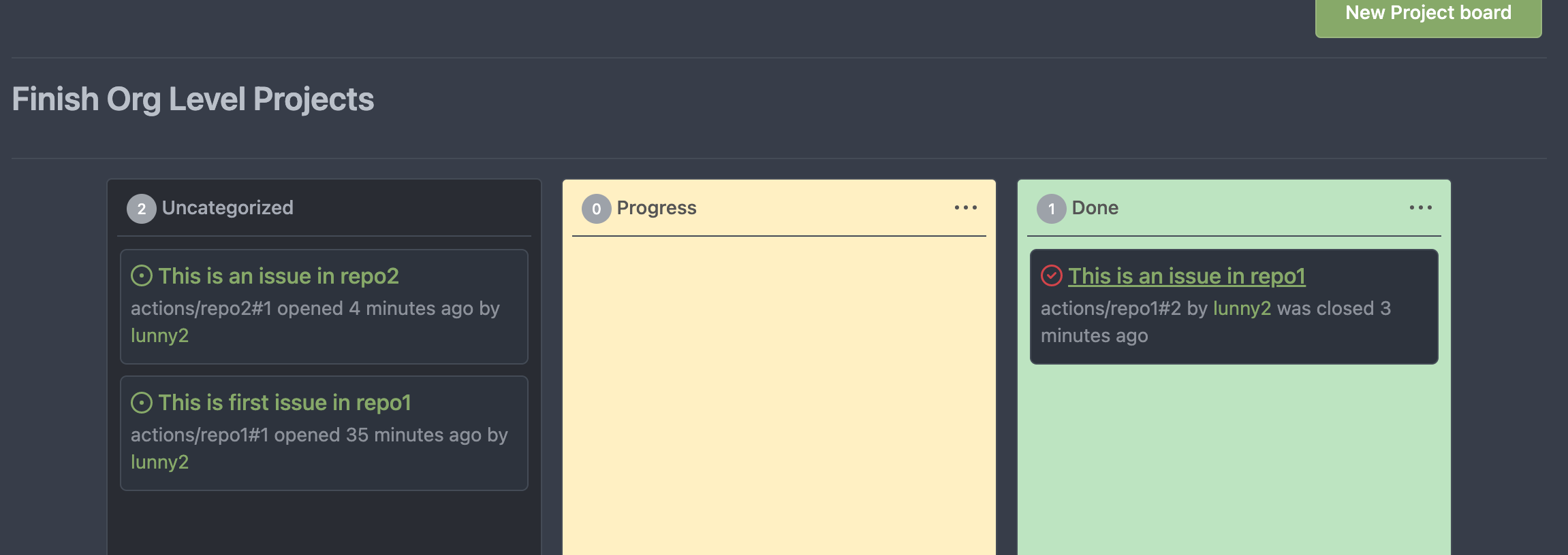 org-user projects