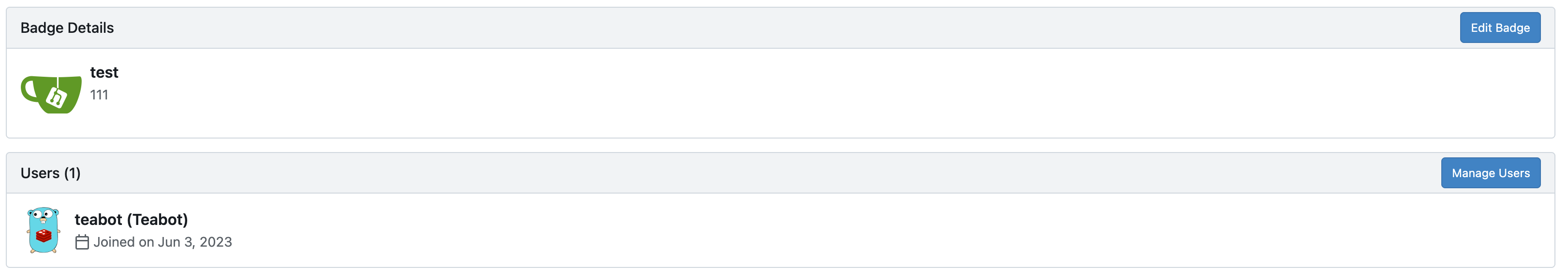 Users with specific badge