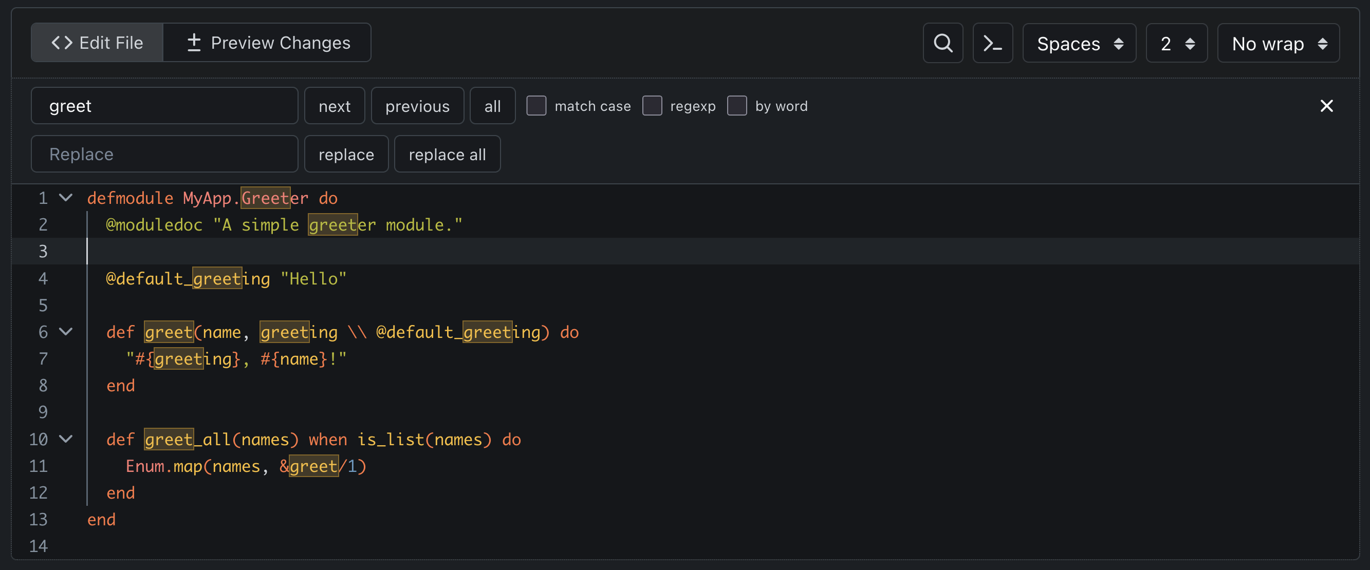 CodeMirror editor