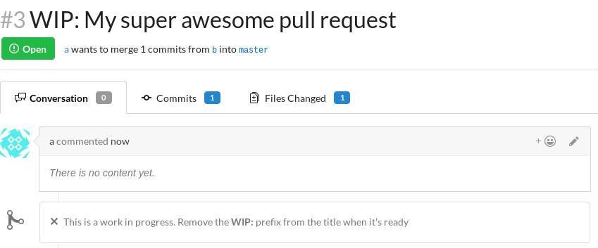 WIP Pull Request demo